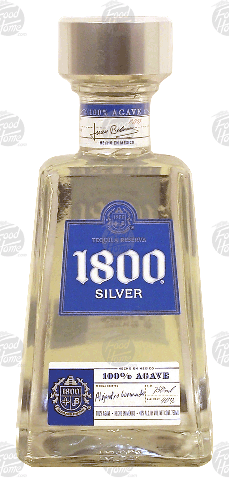 1800 Silver tequila reserva, 100% agave, 40% alc. by vol. Full-Size Picture